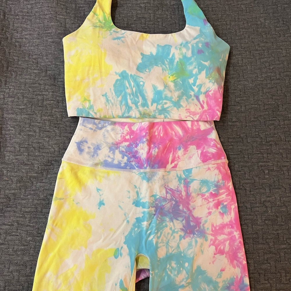 Colorful Tie-Dye Sports bra and leggings set